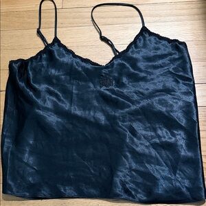 Vintage Christian Dior Black Satin Camisole Top